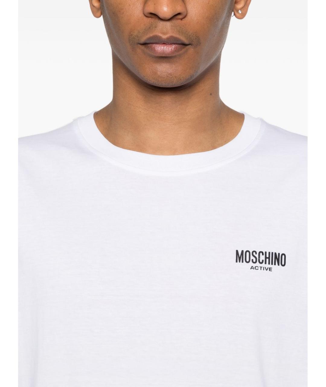 MOSCHINO UNDERWEAR Белая хлопковая футболка, фото 4