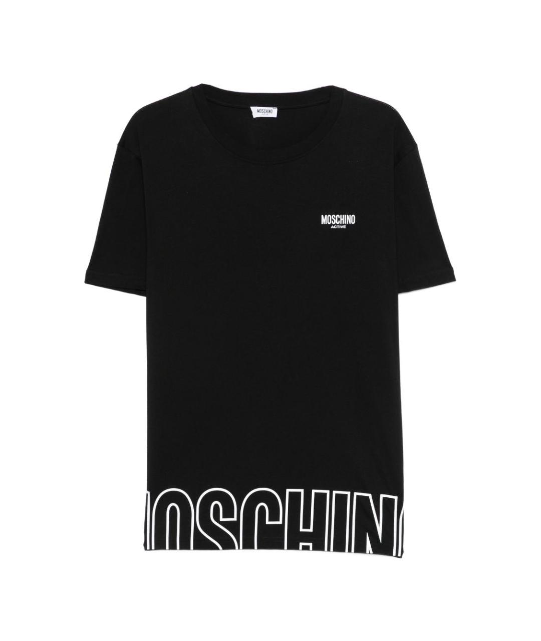 MOSCHINO UNDERWEAR Черная хлопковая футболка, фото 1