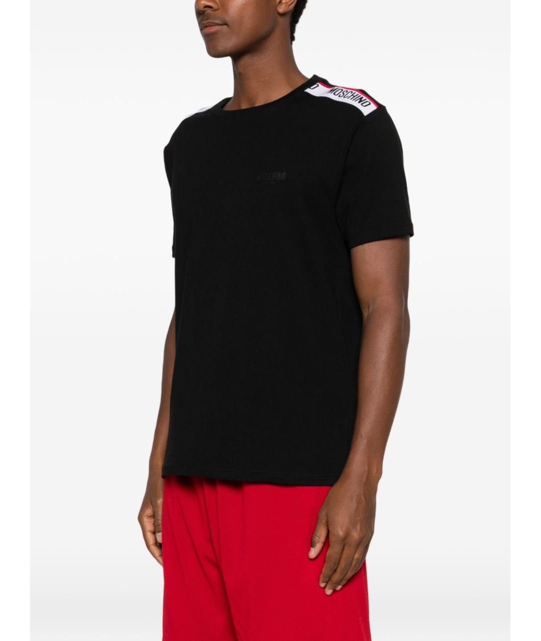 MOSCHINO UNDERWEAR Черная хлопковая футболка, фото 3