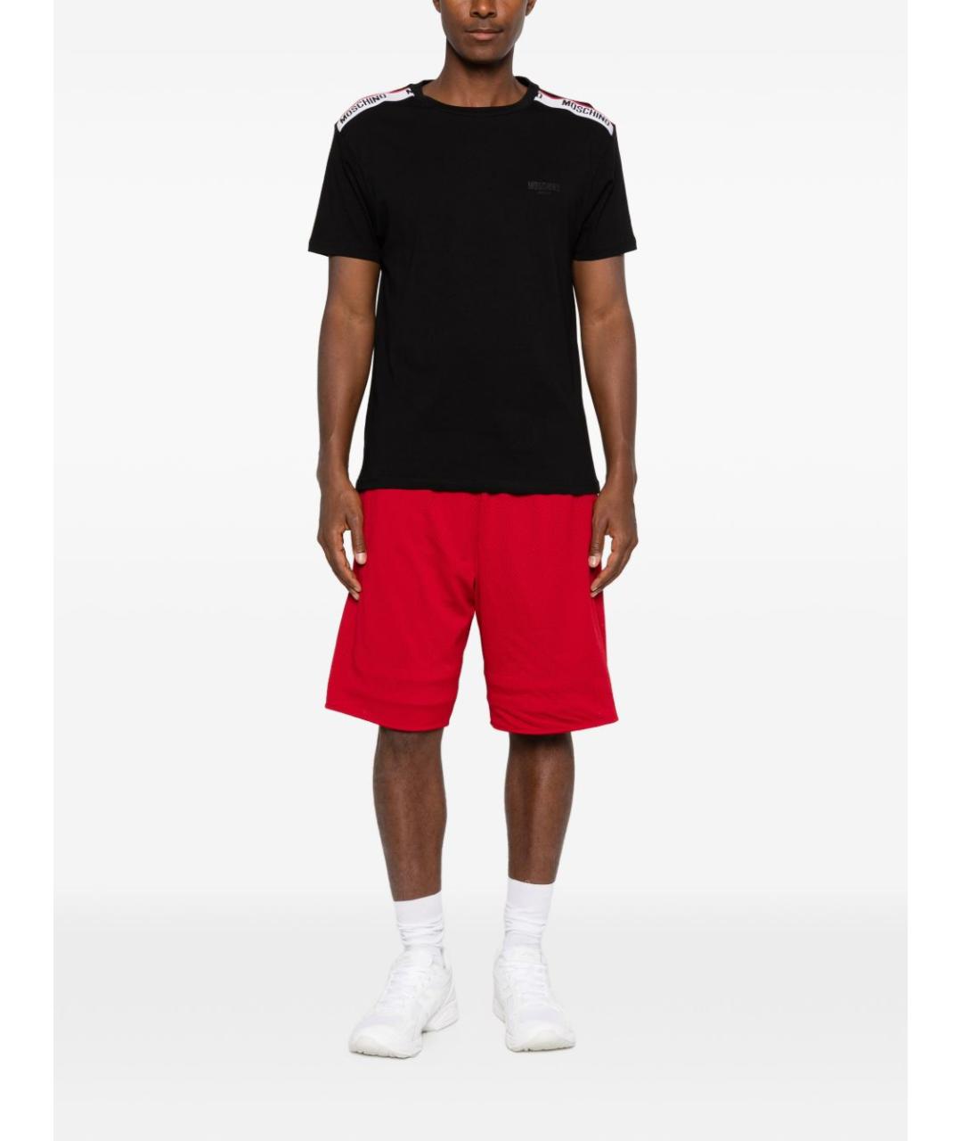 MOSCHINO UNDERWEAR Черная хлопковая футболка, фото 4