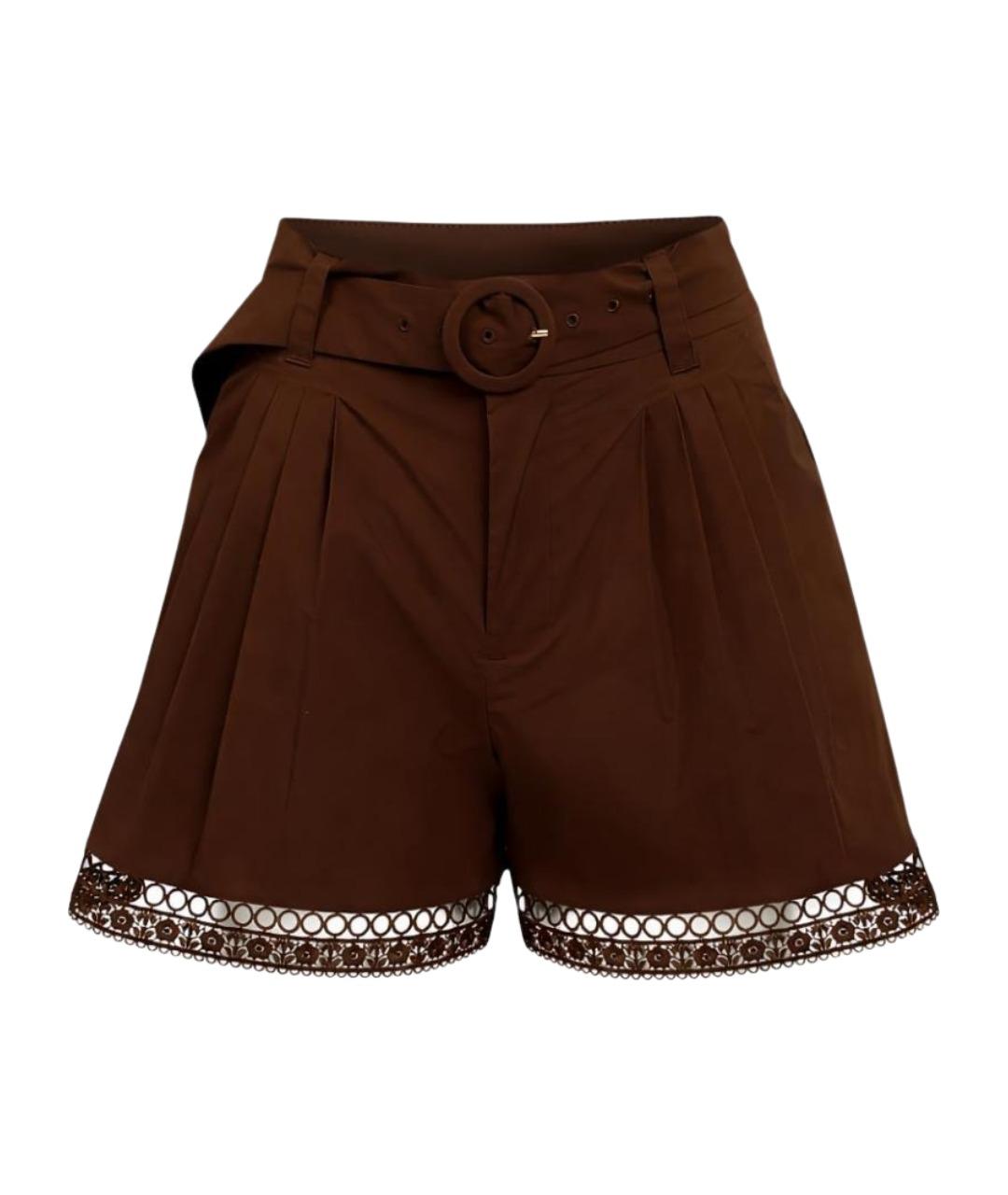 TWIN-SET Коричневые хлопковые шорты, фото 1