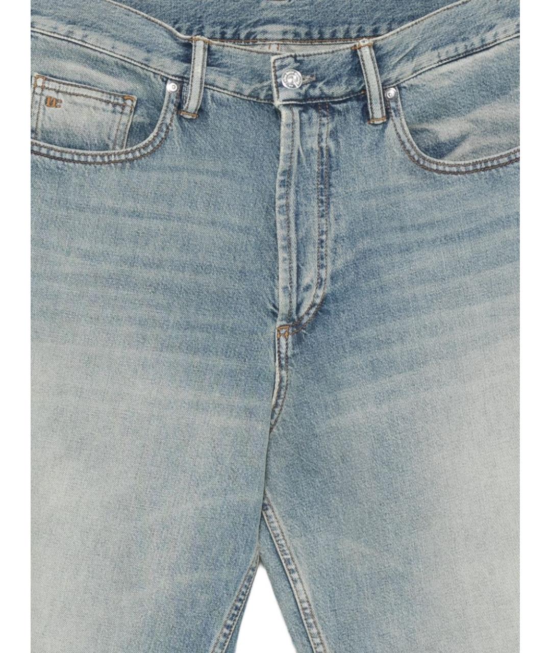 NINE IN THE MORNING Голубые хлопковые прямые джинсы, фото 3