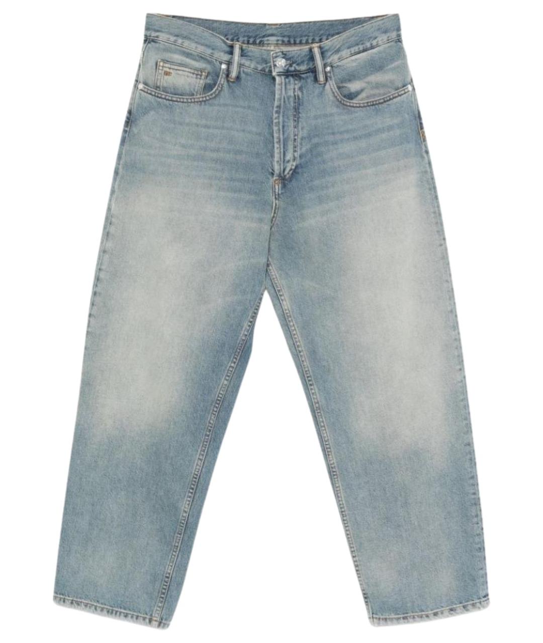 NINE IN THE MORNING Голубые хлопковые прямые джинсы, фото 1