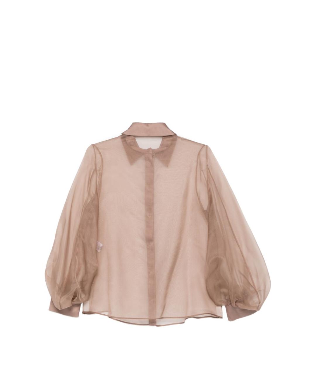 D.EXTERIOR Коричневая шелковая рубашка, фото 2