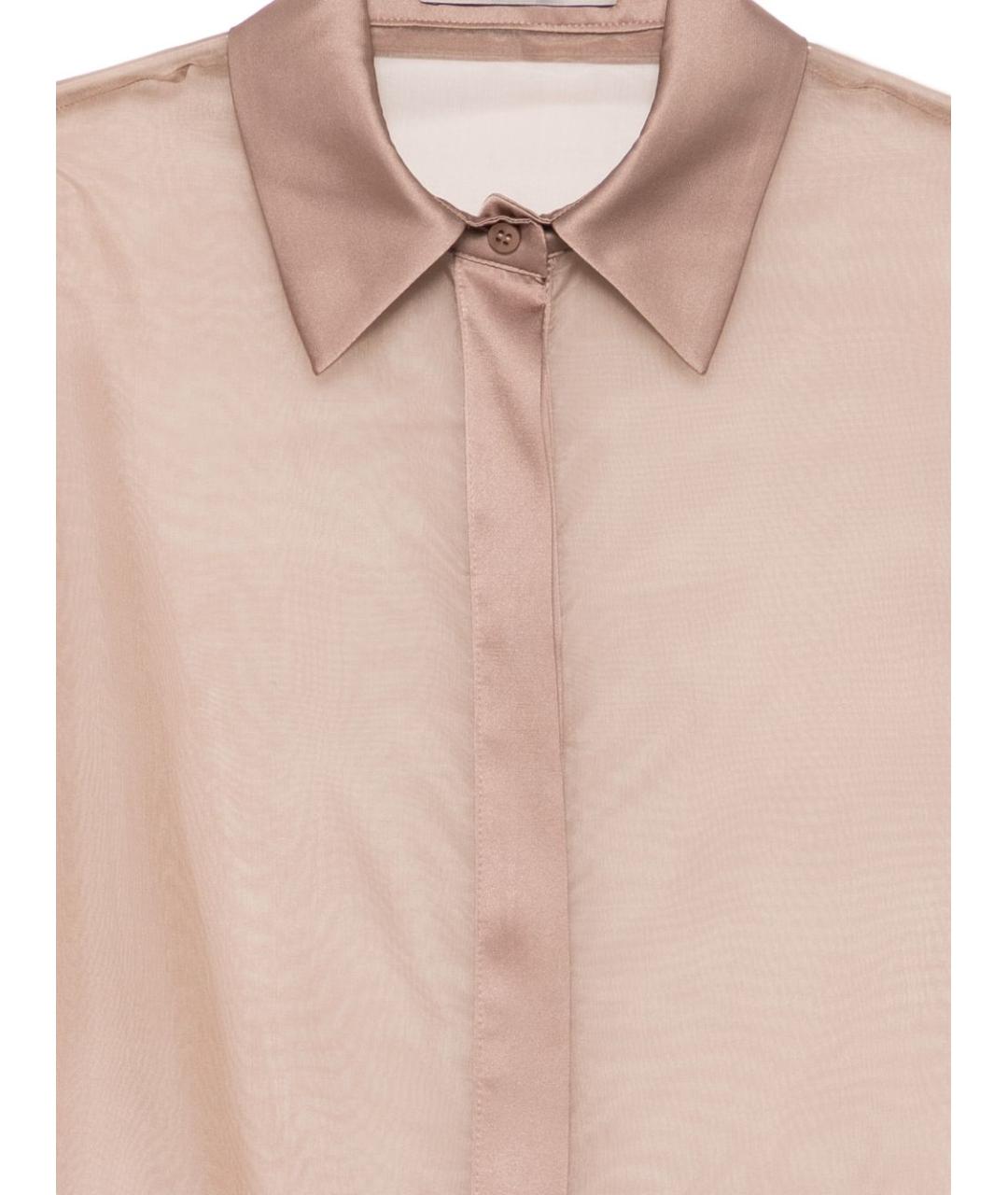 D.EXTERIOR Коричневая шелковая рубашка, фото 3