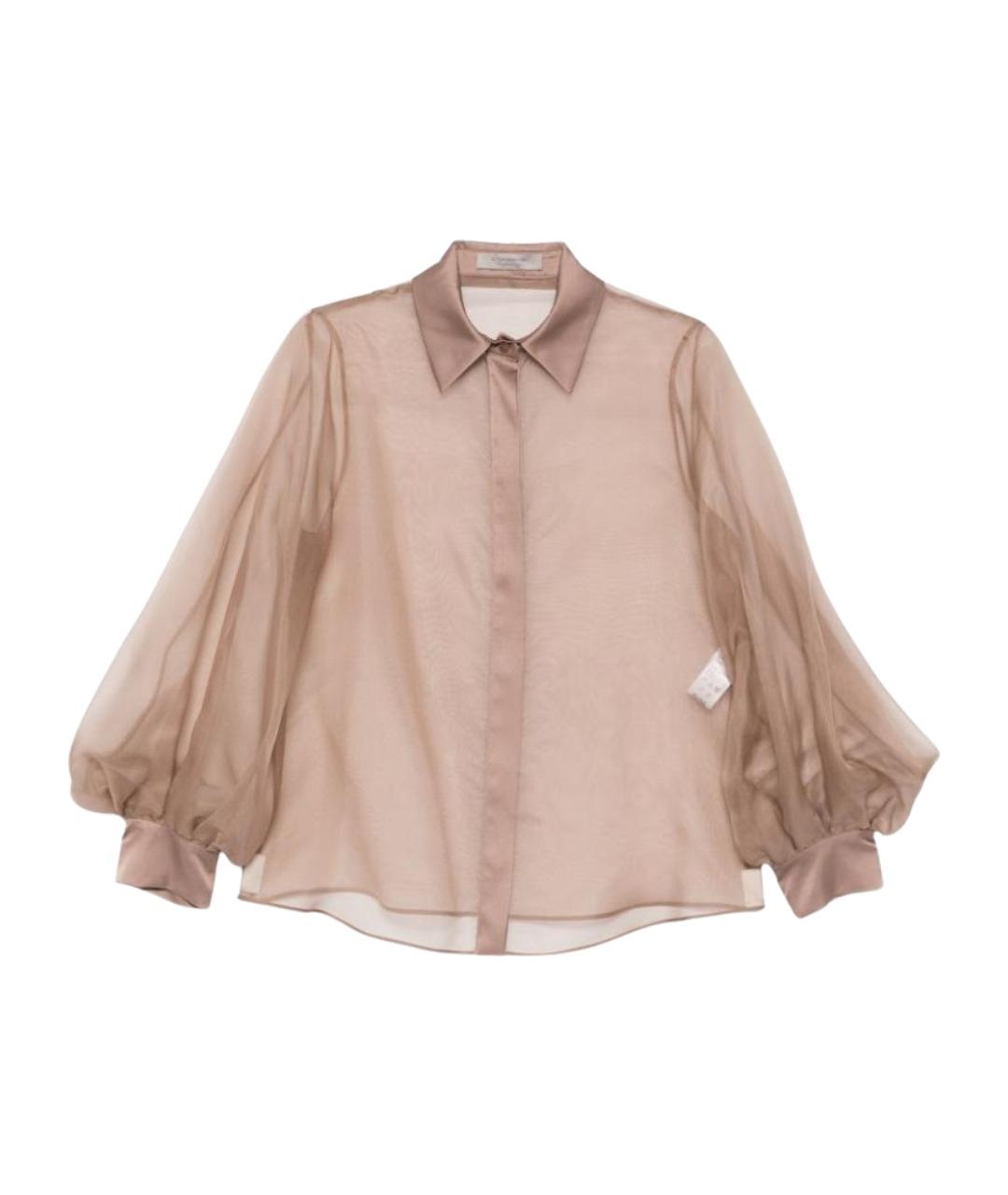 D.EXTERIOR Коричневая шелковая рубашка, фото 1