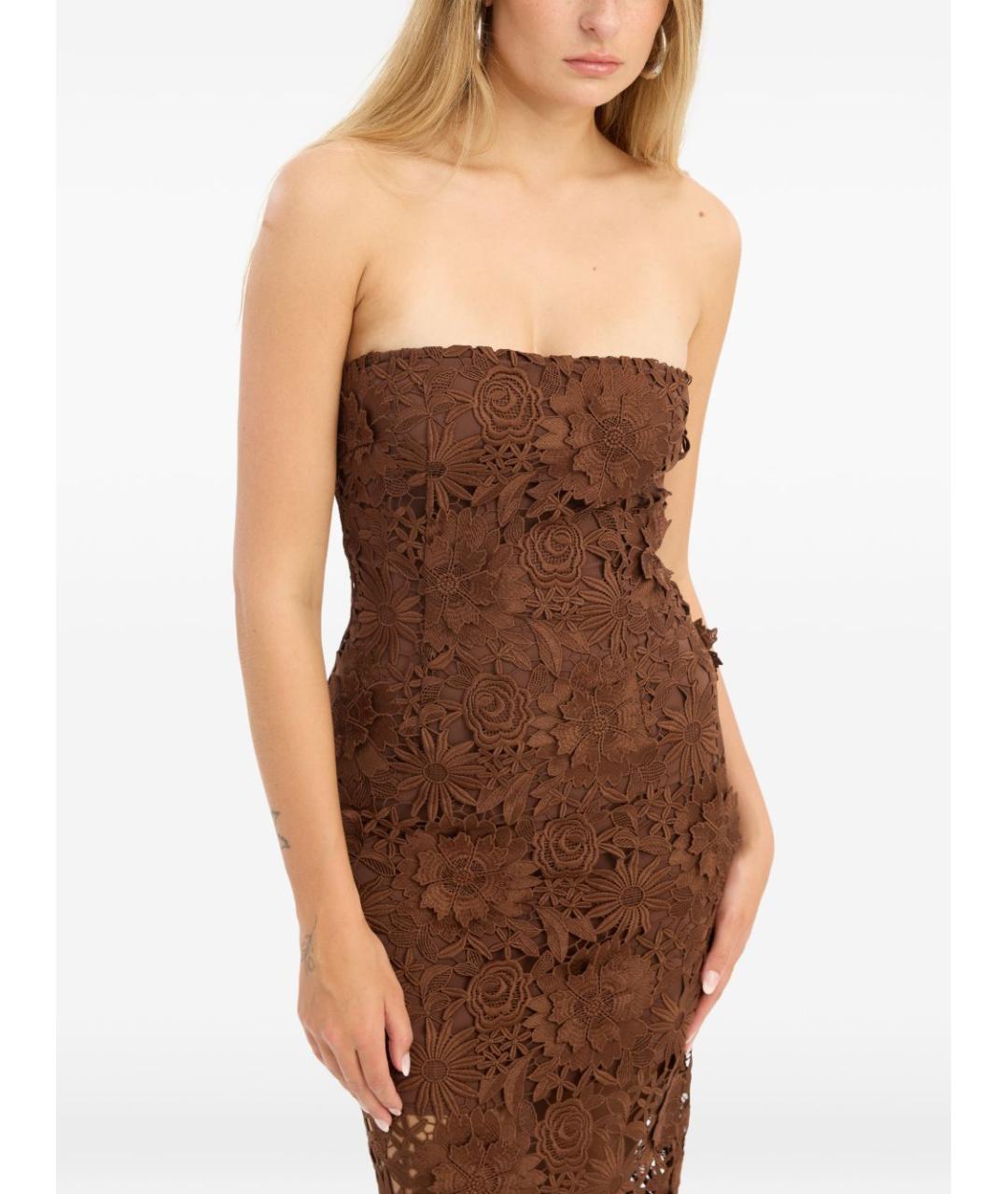 ROTATE Коричневое полиэстеровое повседневное платье, фото 2