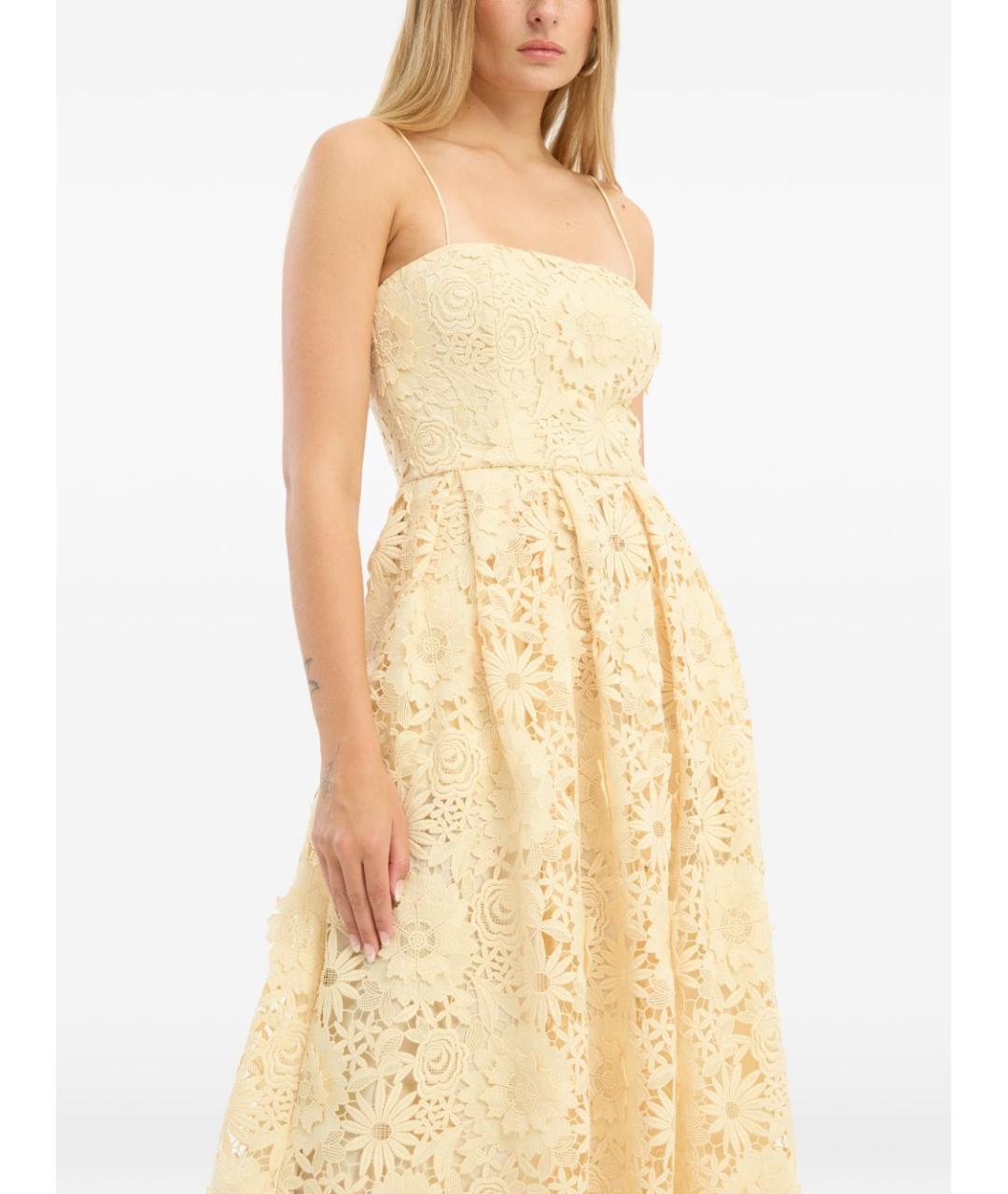 ROTATE Желтое полиэстеровое повседневное платье, фото 2