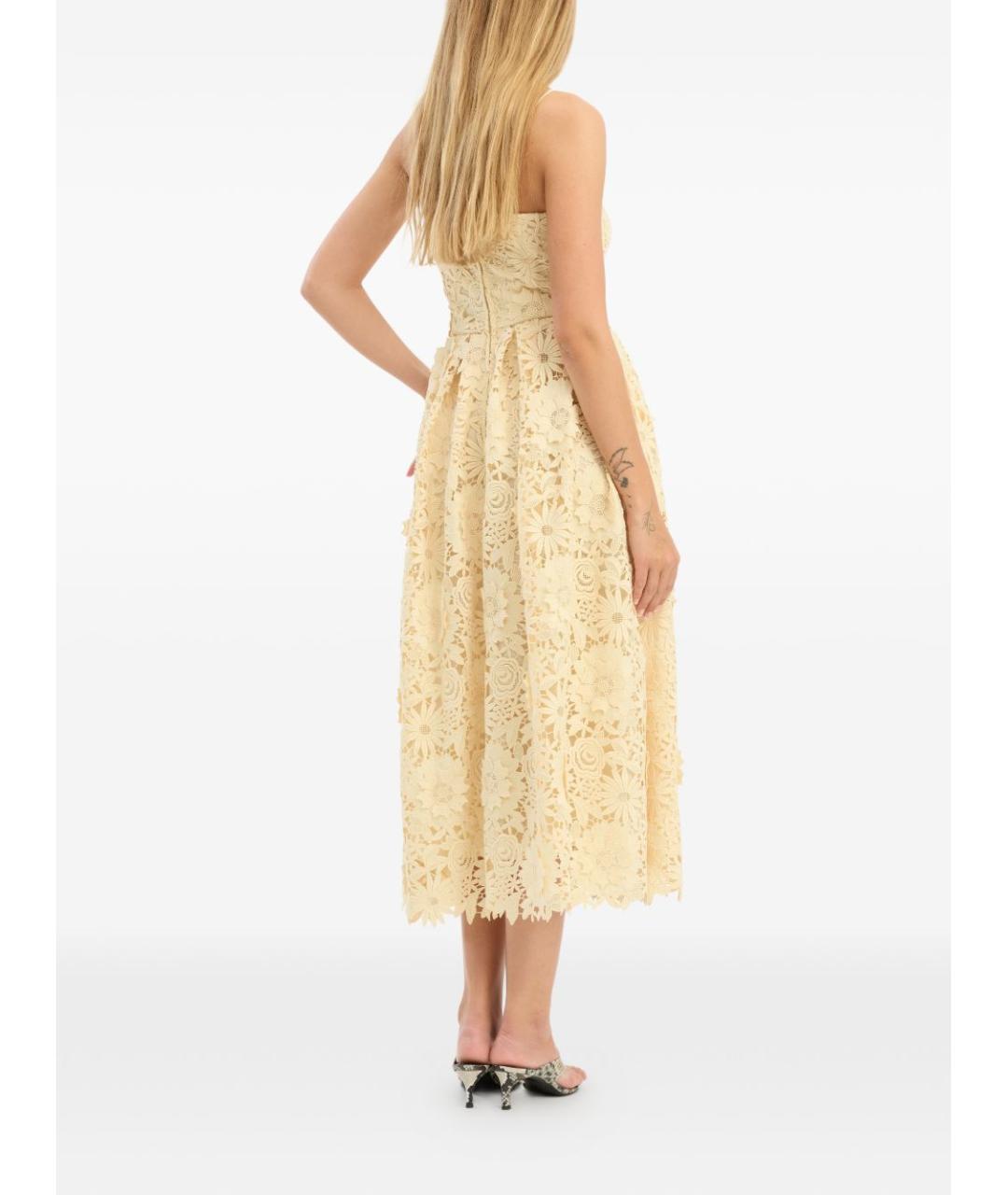 ROTATE Желтое полиэстеровое повседневное платье, фото 5