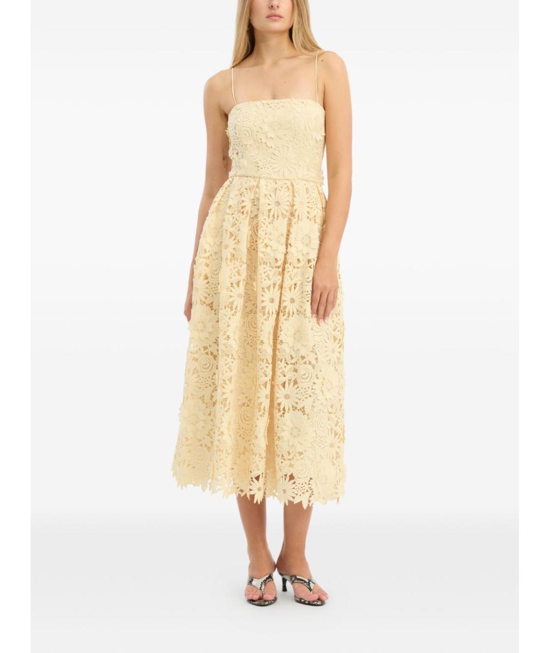 ROTATE Желтое полиэстеровое повседневное платье, фото 6