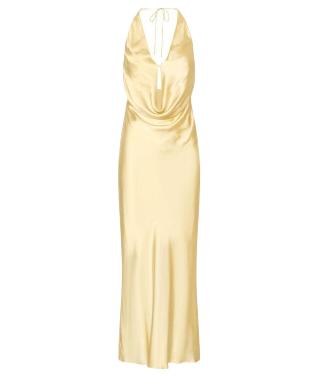 ROTATE Желтое полиэстеровое вечернее платье, фото 1