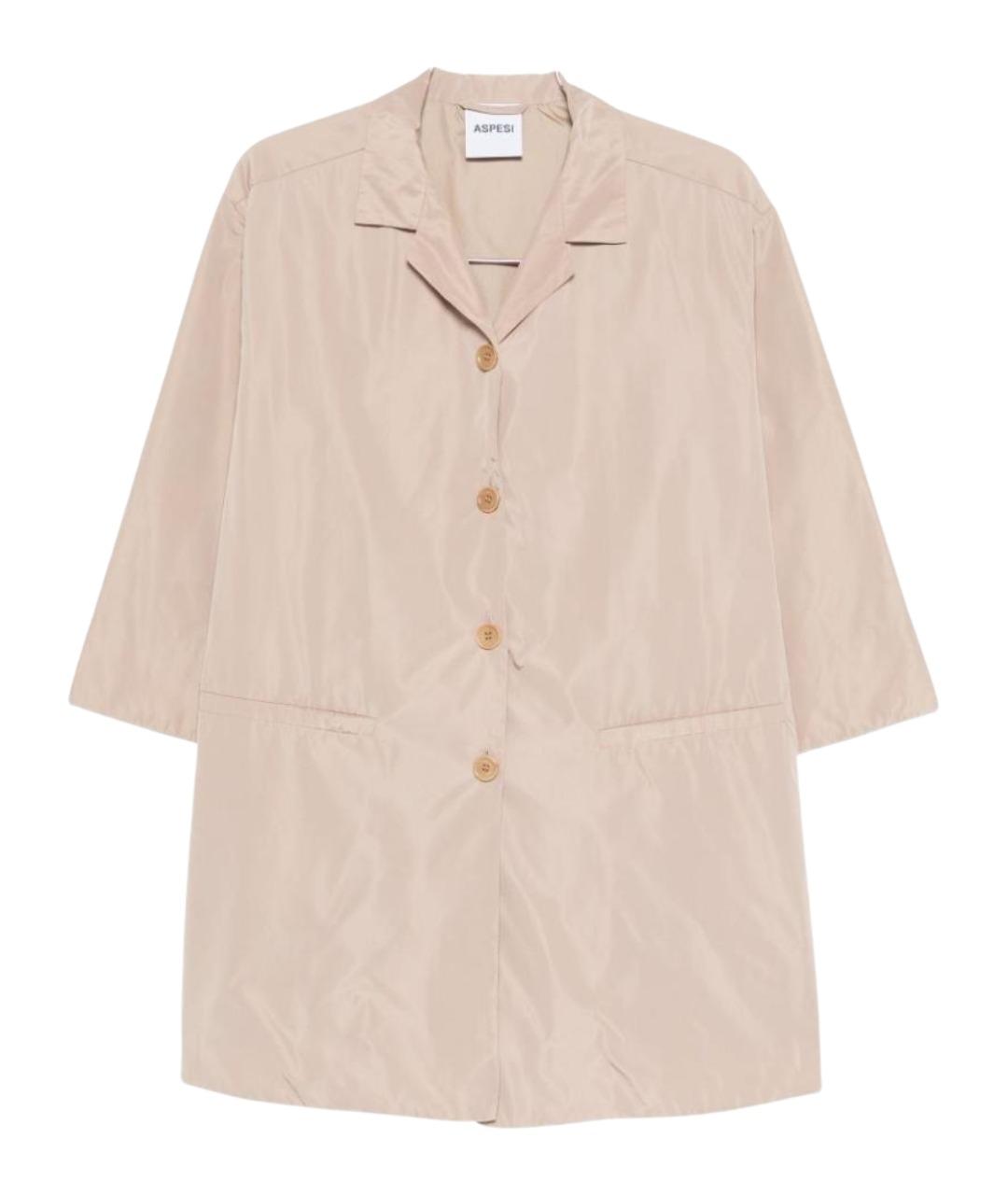 ASPESI Бежевый полиэстеровый тренч/плащ, фото 1