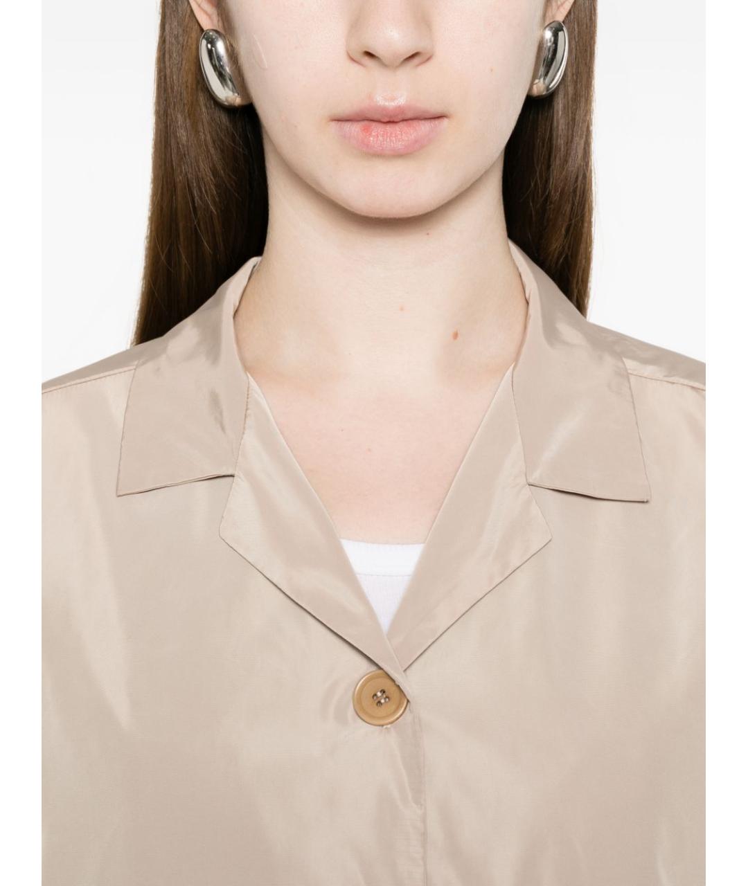 ASPESI Бежевый полиэстеровый тренч/плащ, фото 4