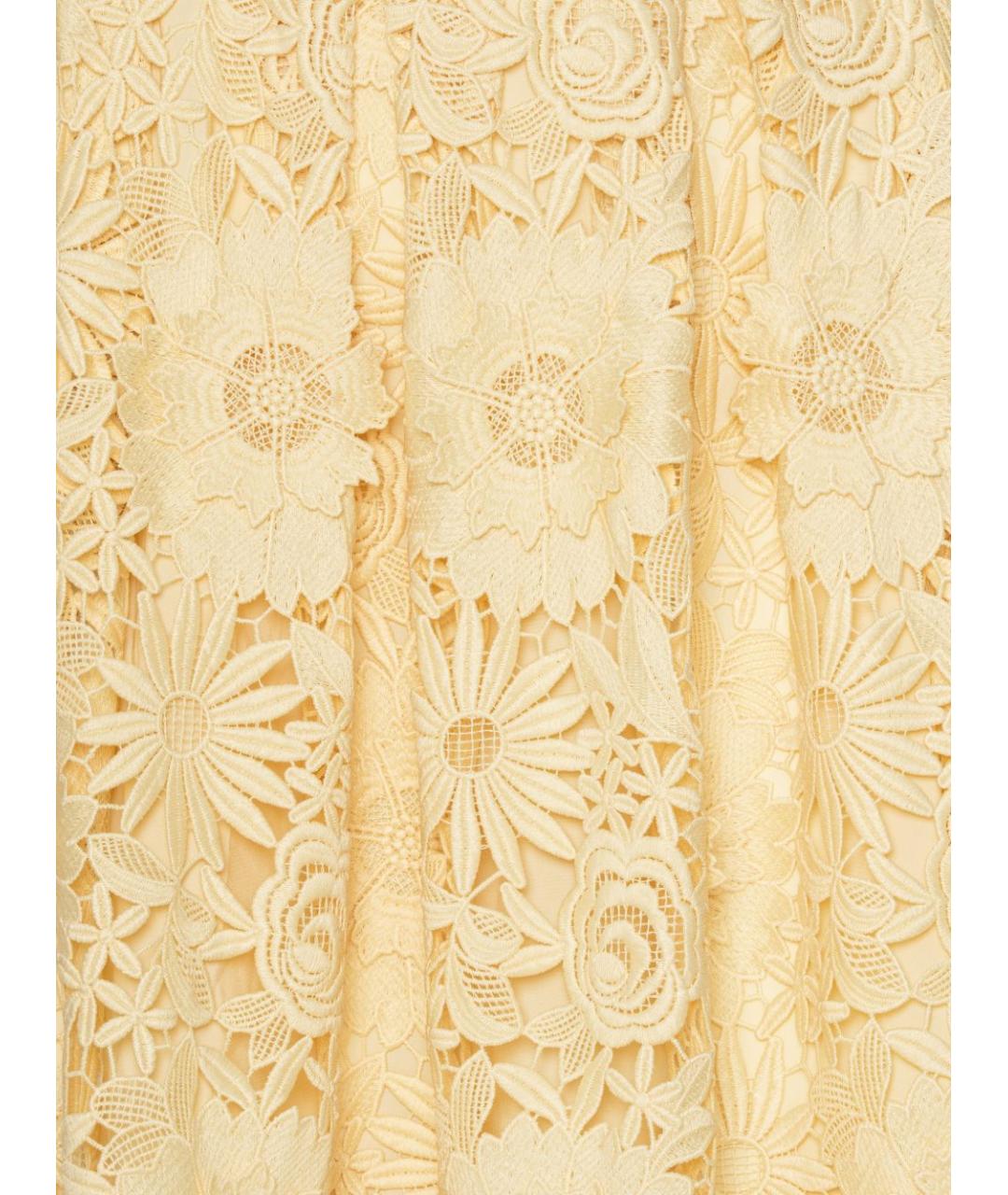 ROTATE Желтая полиэстеровая юбка миди, фото 4