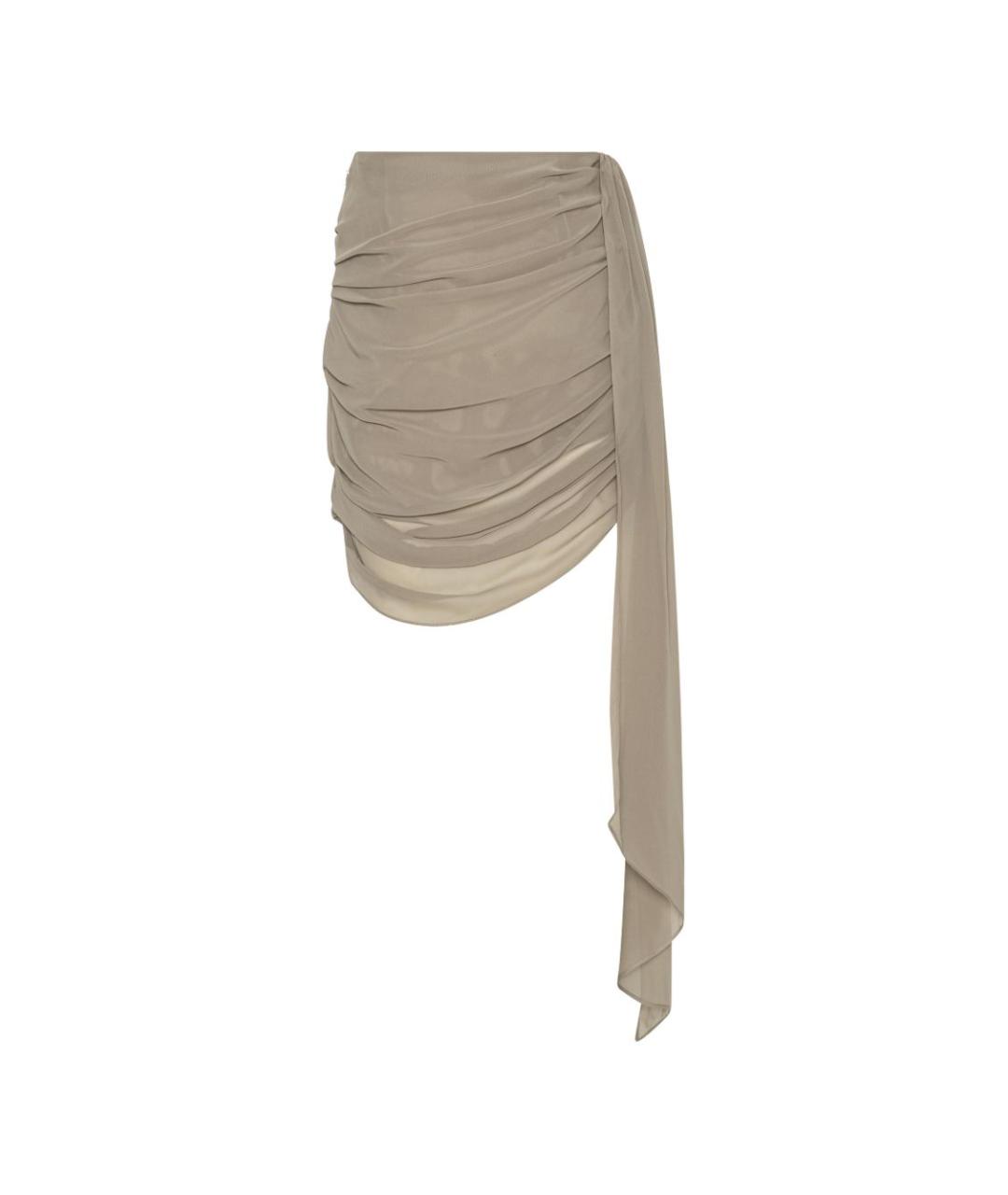 ROTATE Бежевая полиэстеровая юбка мини, фото 2