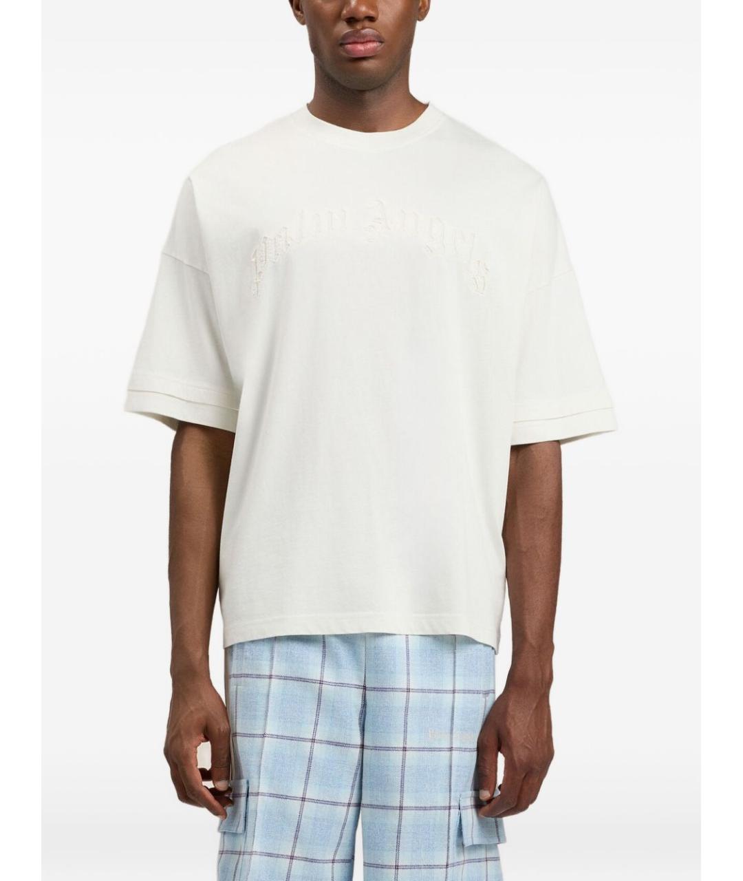 PALM ANGELS Белая хлопковая футболка, фото 3