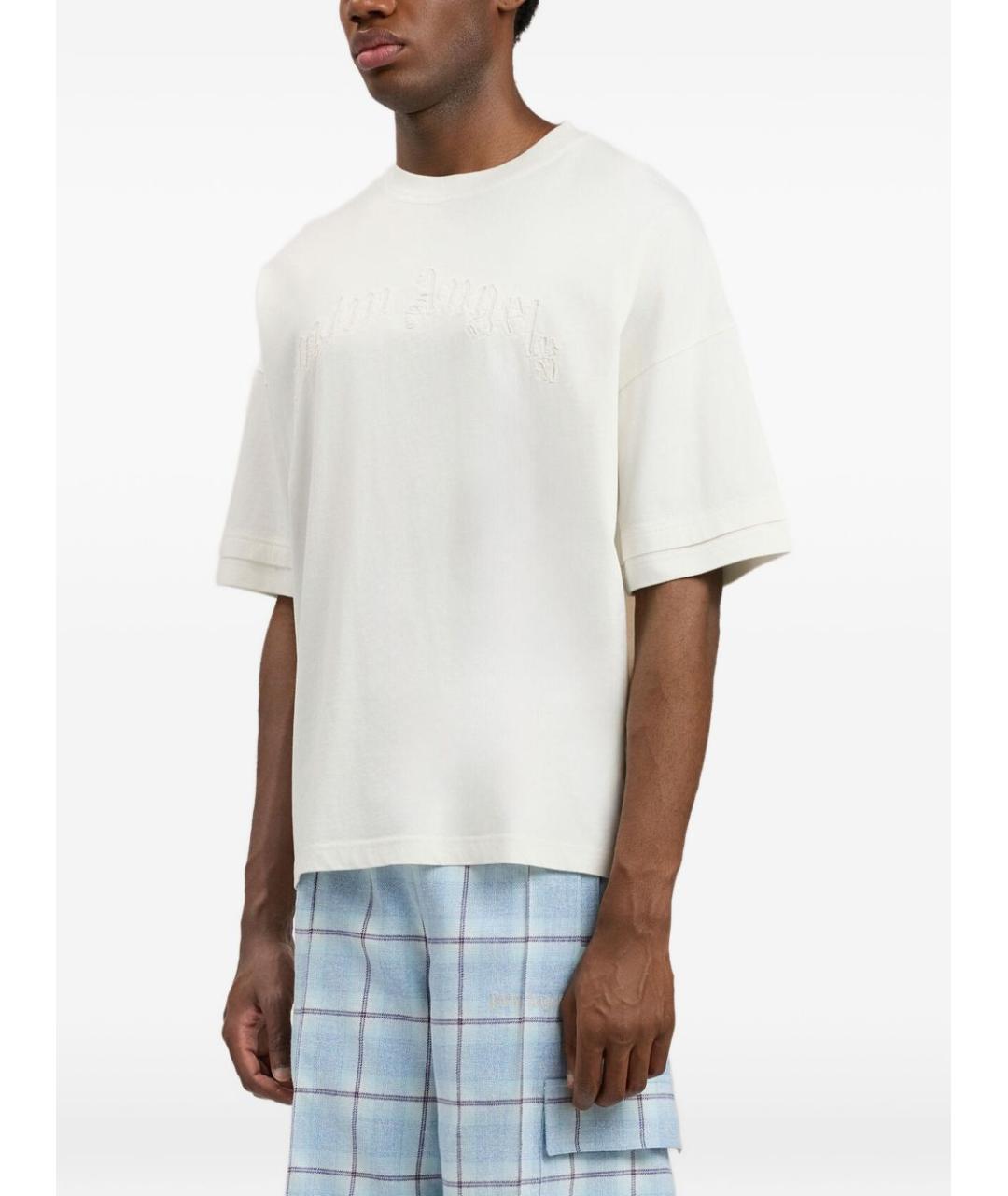 PALM ANGELS Белая хлопковая футболка, фото 2