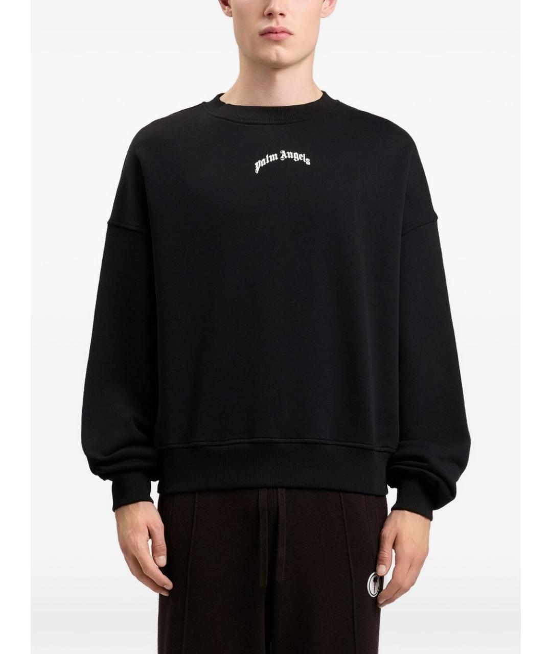 PALM ANGELS Черный хлопковый джемпер / свитер, фото 3