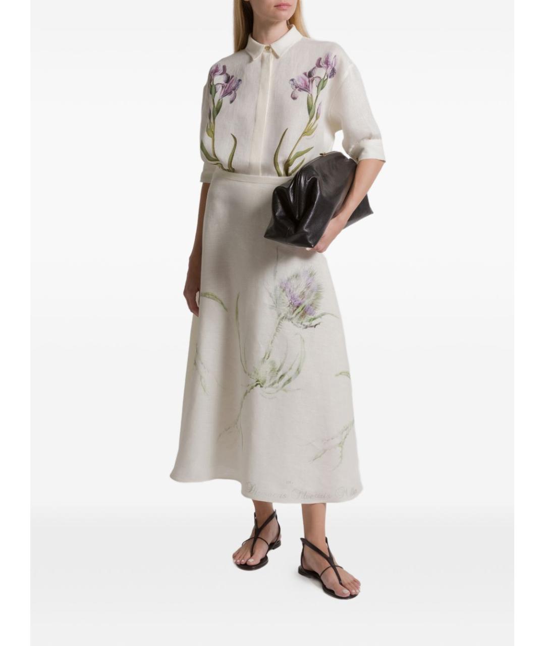 ALBERTA FERRETTI Белая льняная рубашка, фото 3