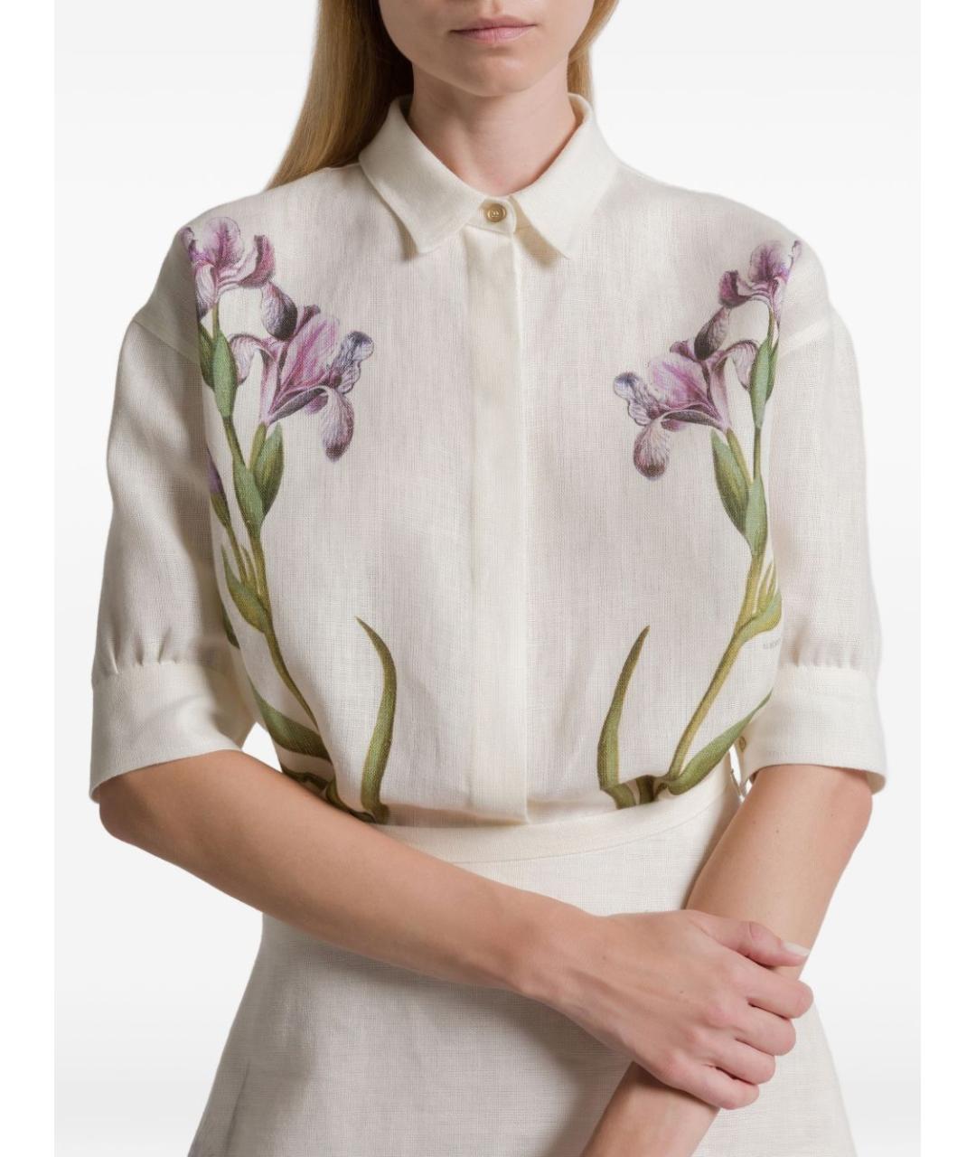 ALBERTA FERRETTI Белая льняная рубашка, фото 4