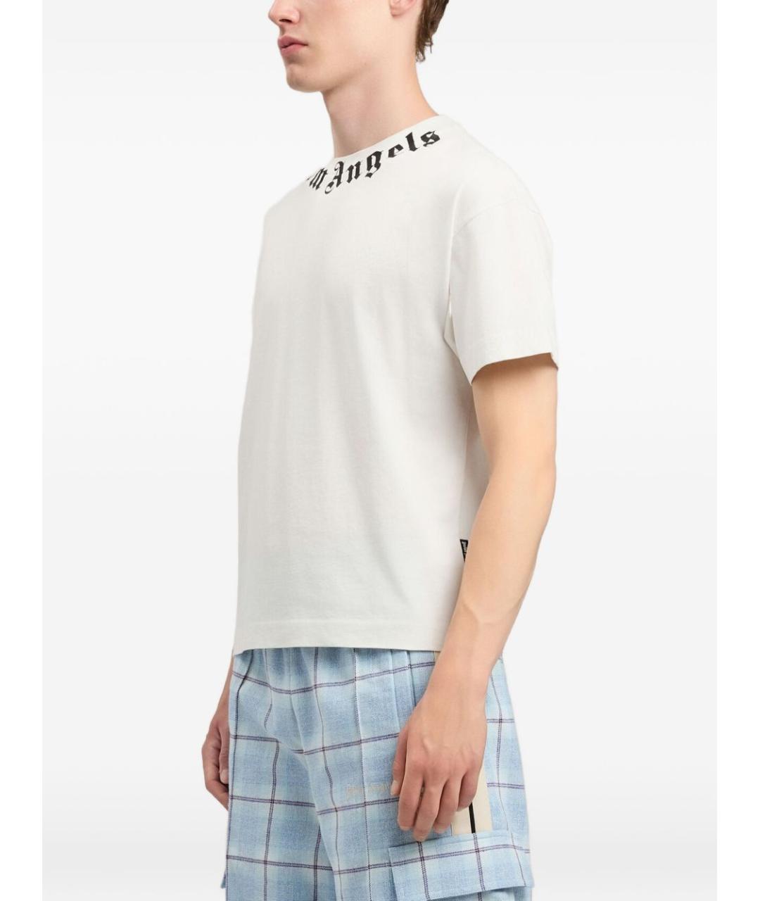 PALM ANGELS Белая хлопковая футболка, фото 2