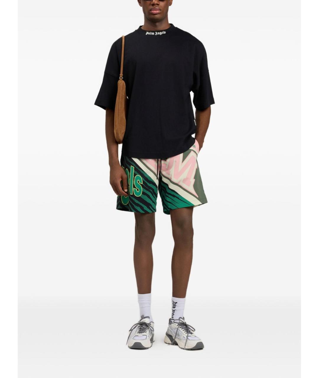 PALM ANGELS Черная хлопковая футболка, фото 3