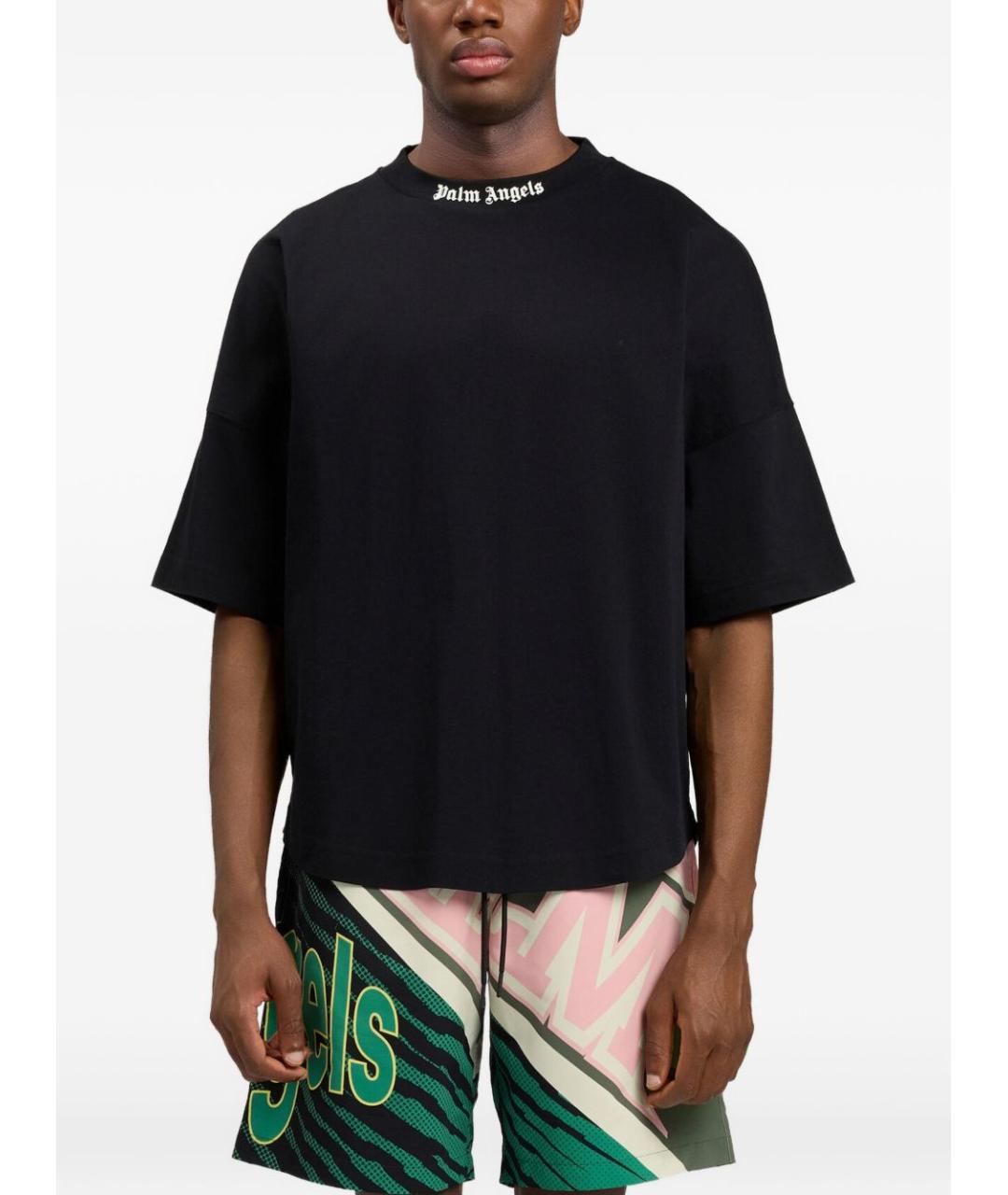 PALM ANGELS Черная хлопковая футболка, фото 2