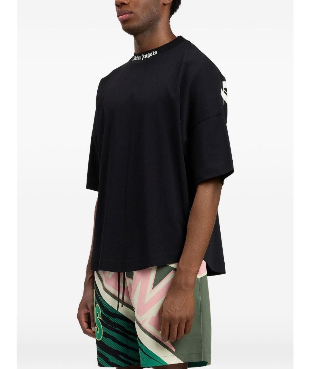 PALM ANGELS Черная хлопковая футболка, фото 4