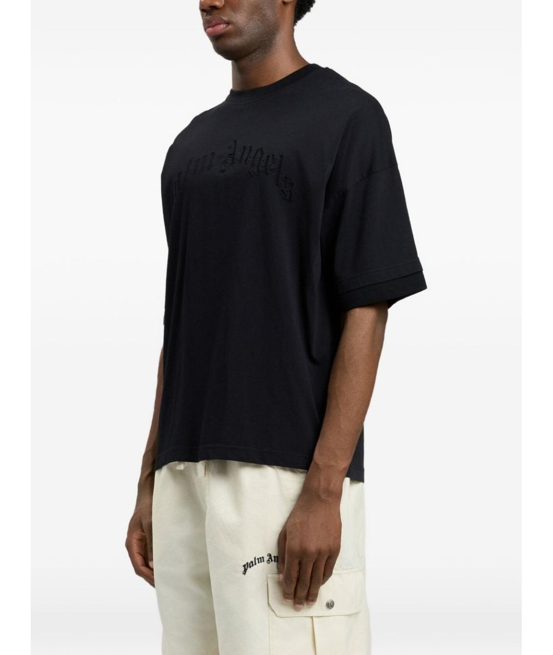PALM ANGELS Черная хлопковая футболка, фото 3