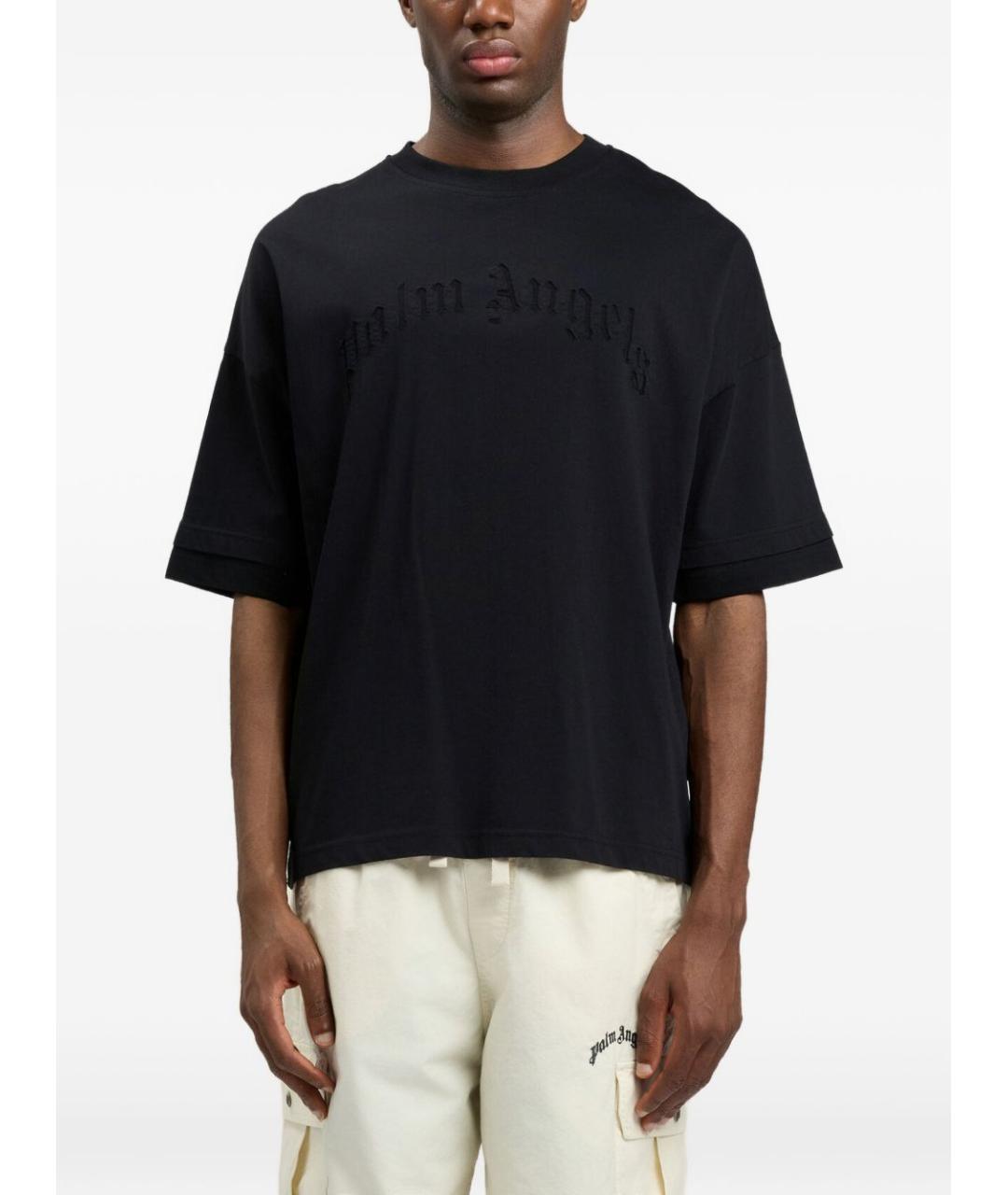PALM ANGELS Черная хлопковая футболка, фото 2