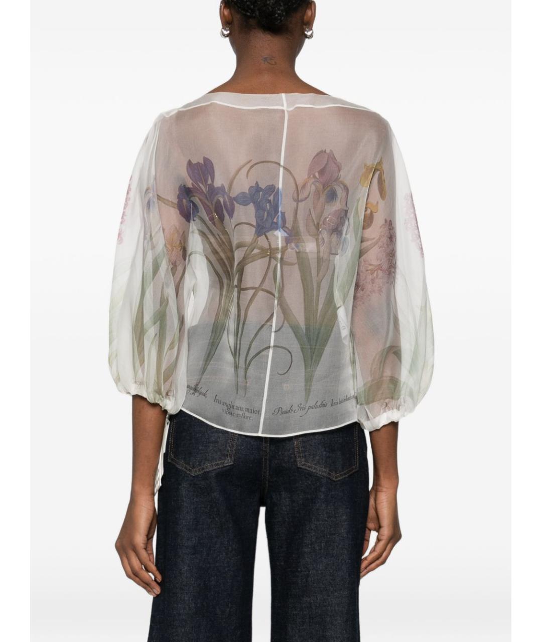 ALBERTA FERRETTI Белая шелковая блузы, фото 5