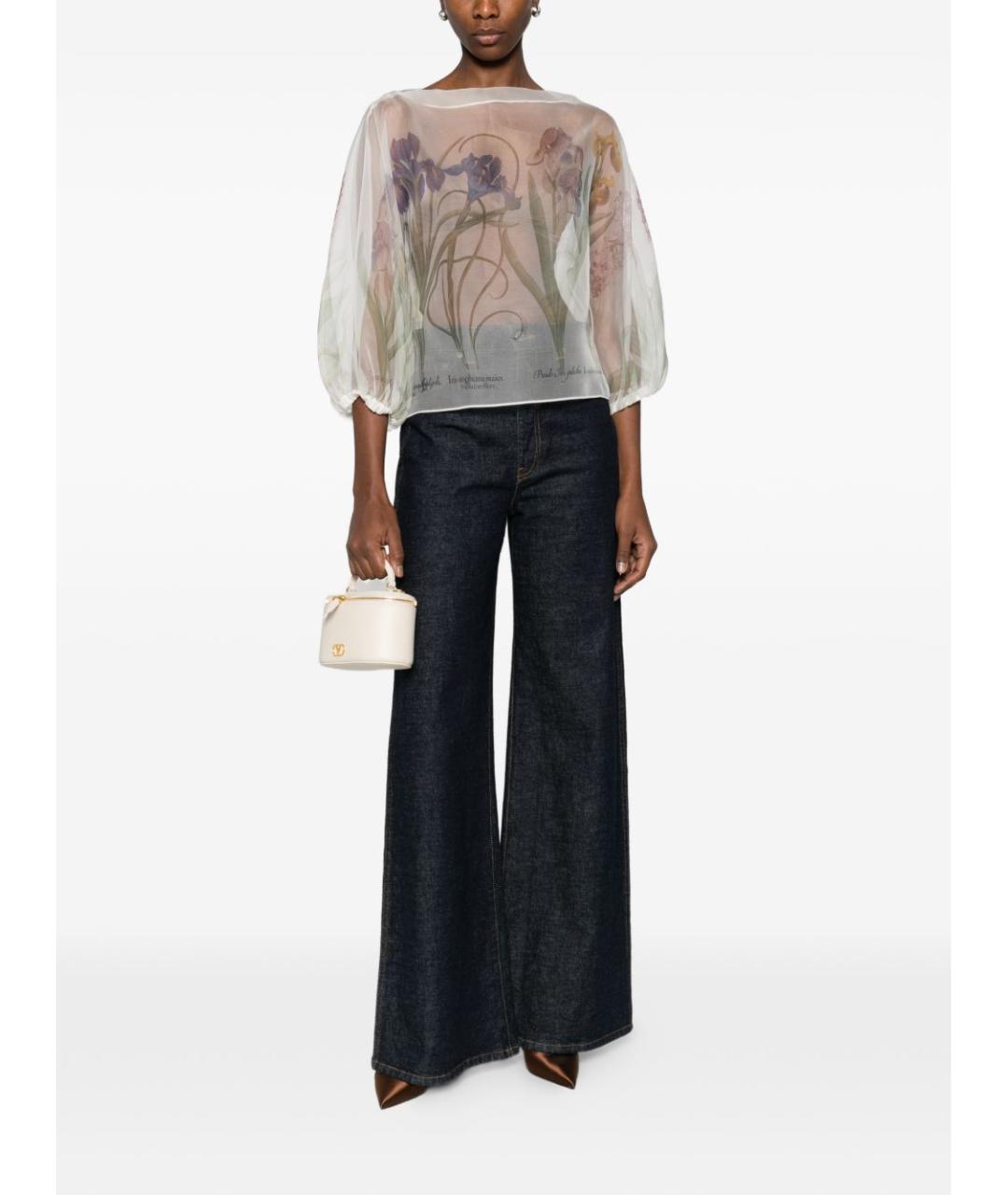 ALBERTA FERRETTI Белая шелковая блузы, фото 4