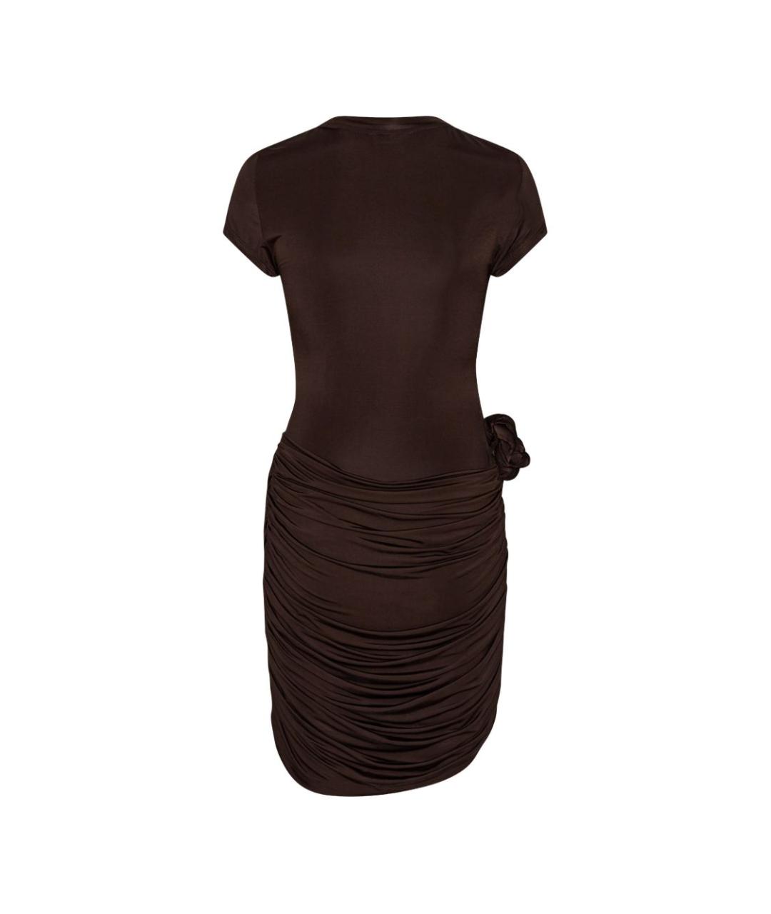 ROTATE Коричневое вискозное коктейльное платье, фото 3