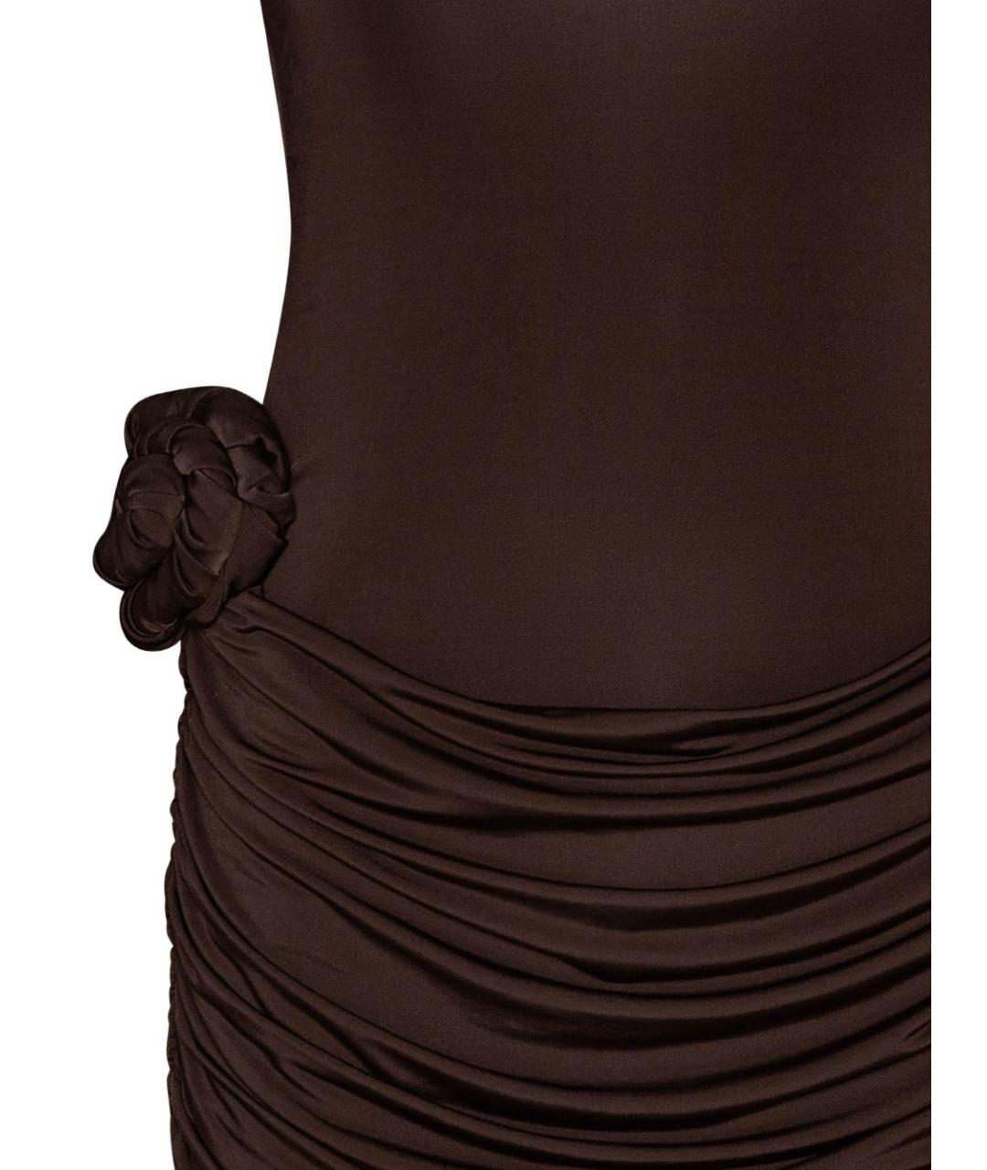 ROTATE Коричневое вискозное коктейльное платье, фото 4