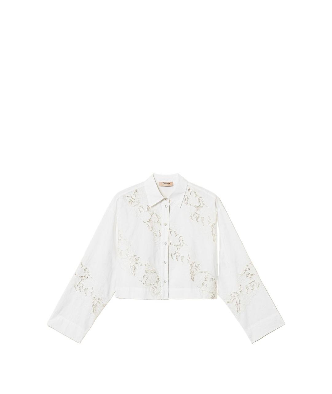 TWIN-SET Белая хлопковая рубашка, фото 1