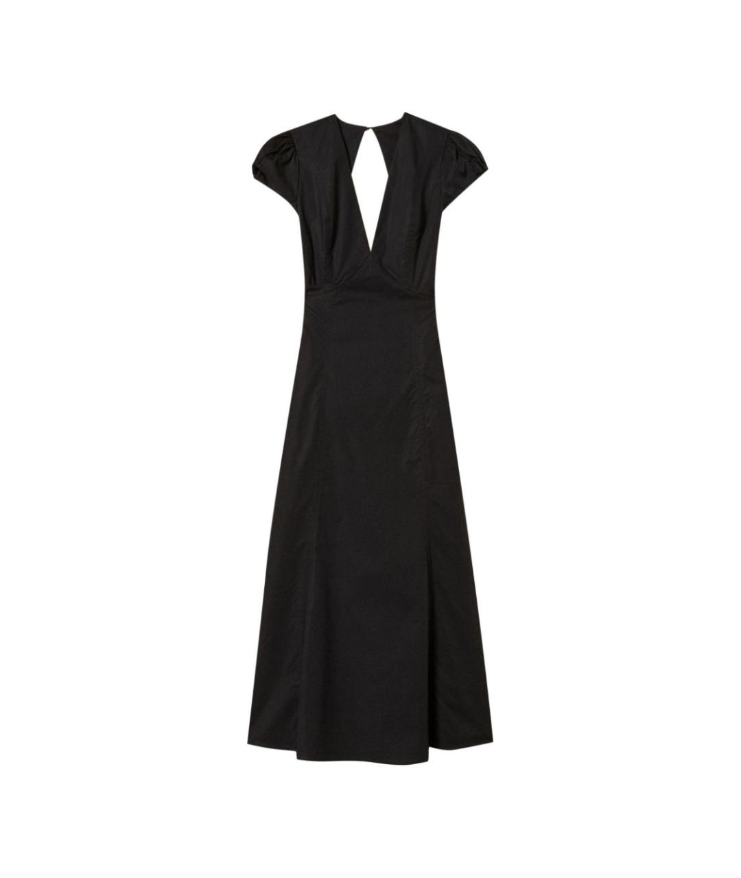 TWIN-SET Черное хлопковое повседневное платье, фото 6