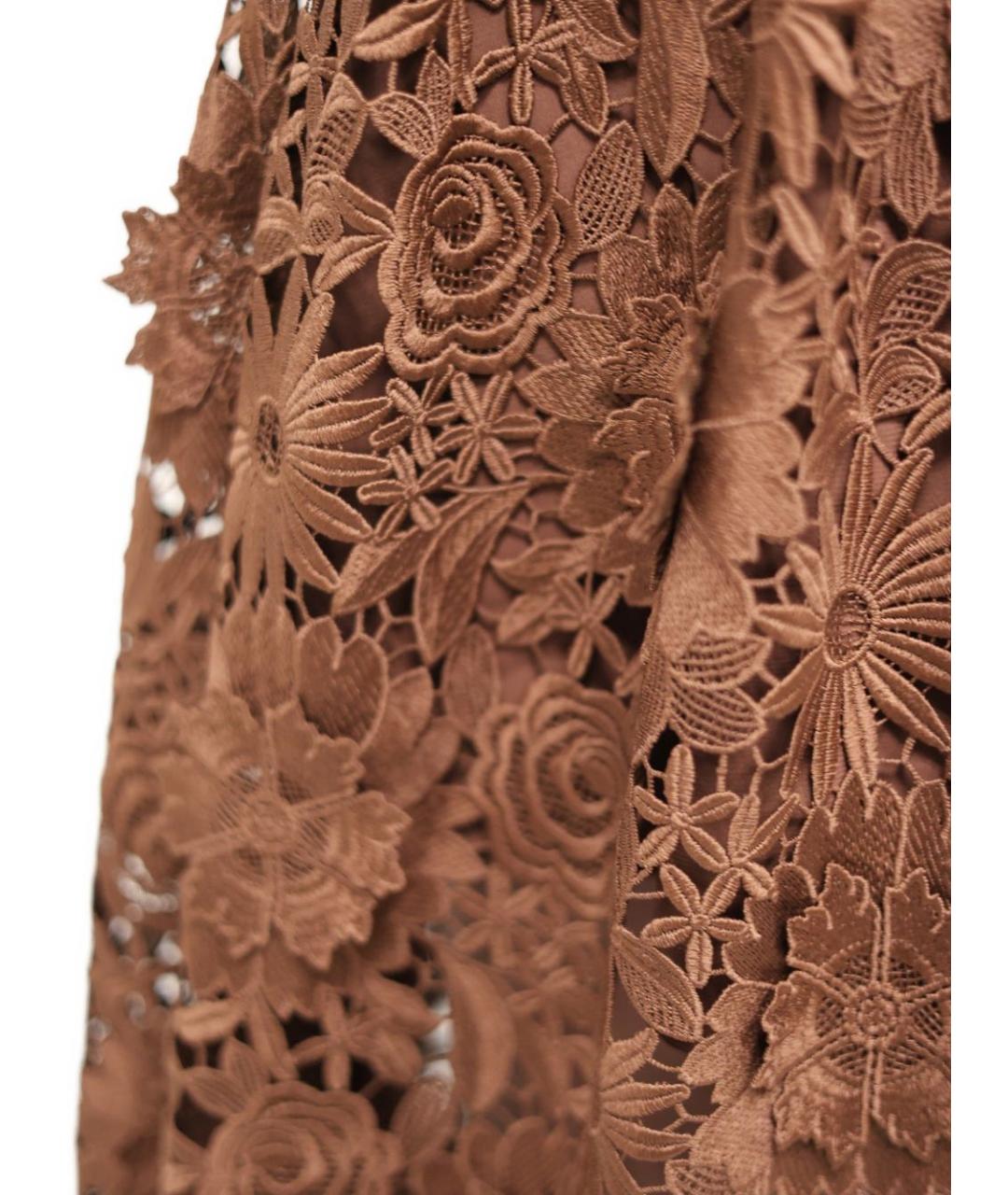 ROTATE Коричневая полиэстеровая юбка миди, фото 3