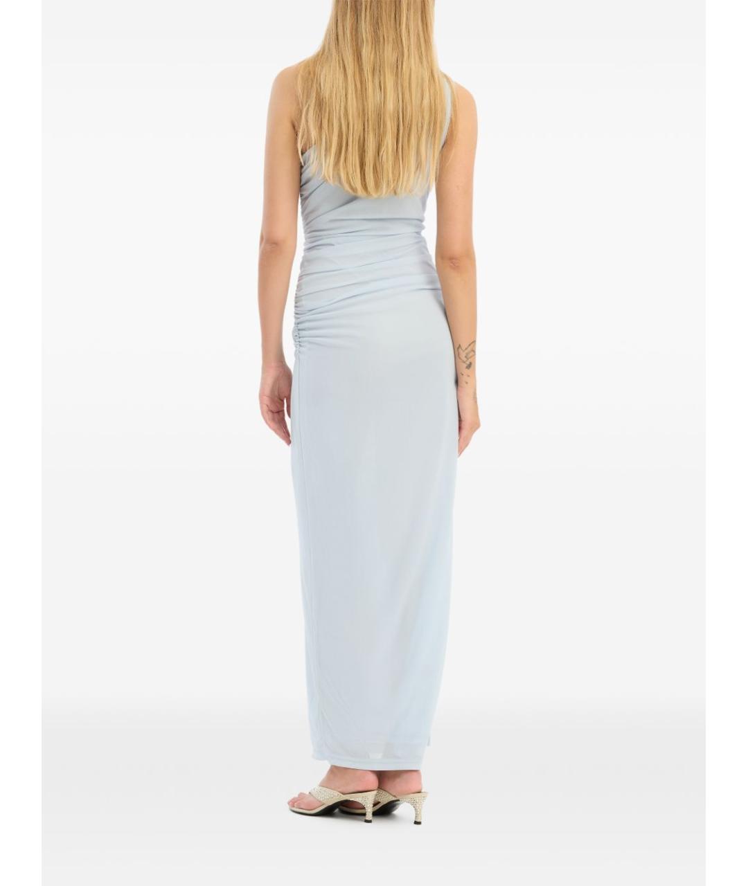 ROTATE Голубое полиэстеровое коктейльное платье, фото 3