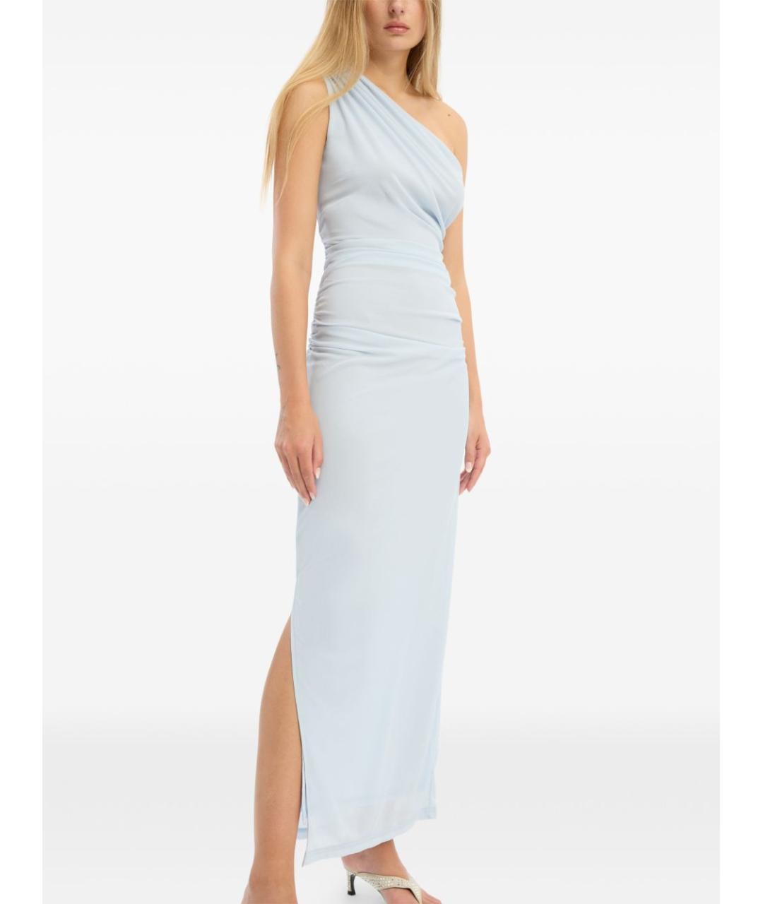 ROTATE Голубое полиэстеровое коктейльное платье, фото 6