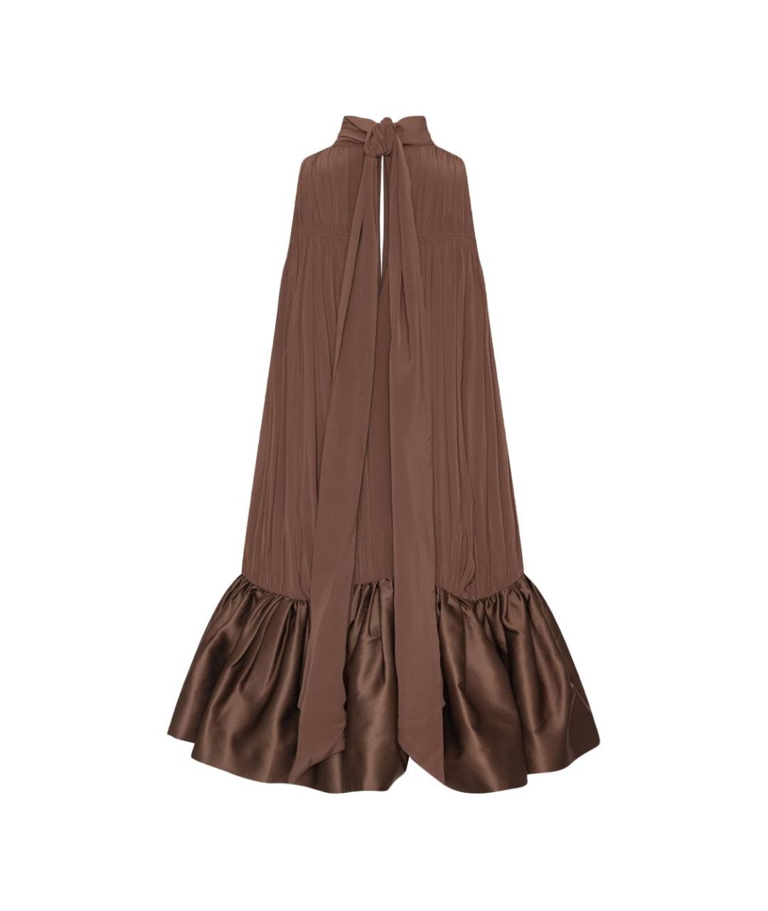 ROTATE Коричневое вискозное коктейльное платье, фото 3