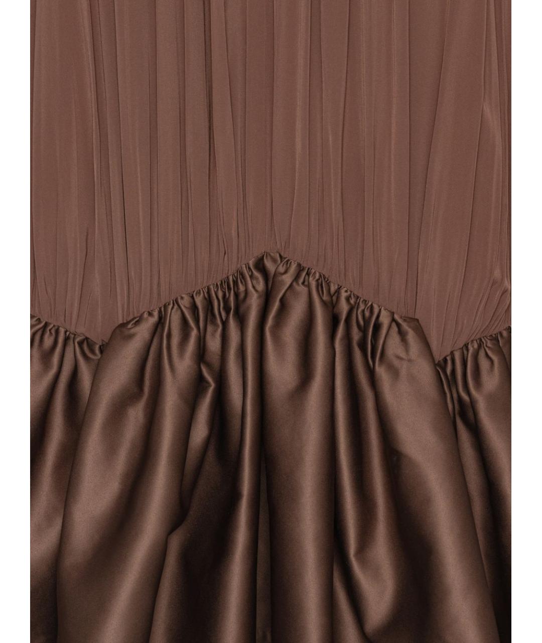 ROTATE Коричневое вискозное коктейльное платье, фото 2