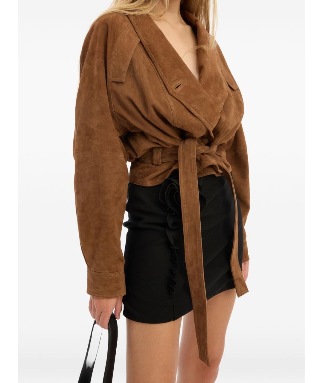 ROTATE Коричневая замшевая куртка, фото 5