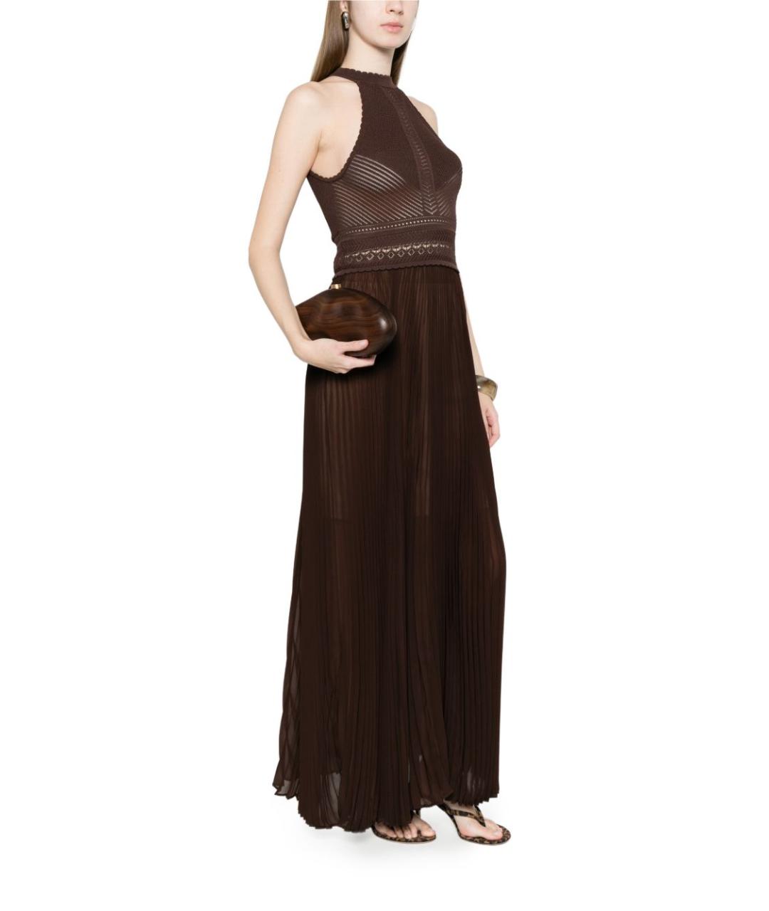 TWIN-SET Коричневое полиэстеровое коктейльное платье, фото 2