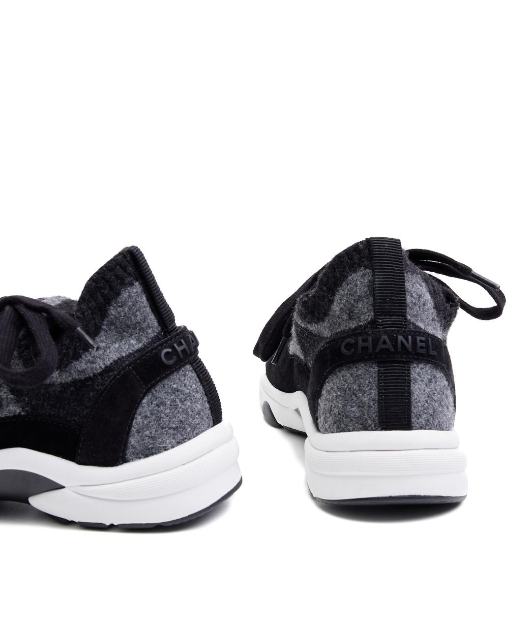CHANEL Черные текстильные кроссовки, фото 3