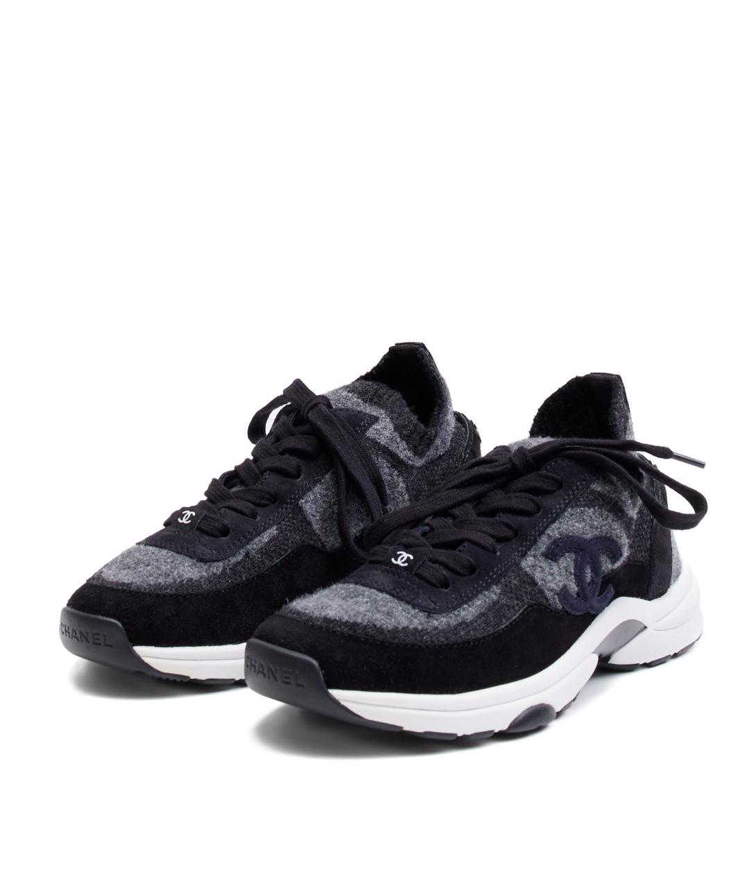 CHANEL Черные текстильные кроссовки, фото 2