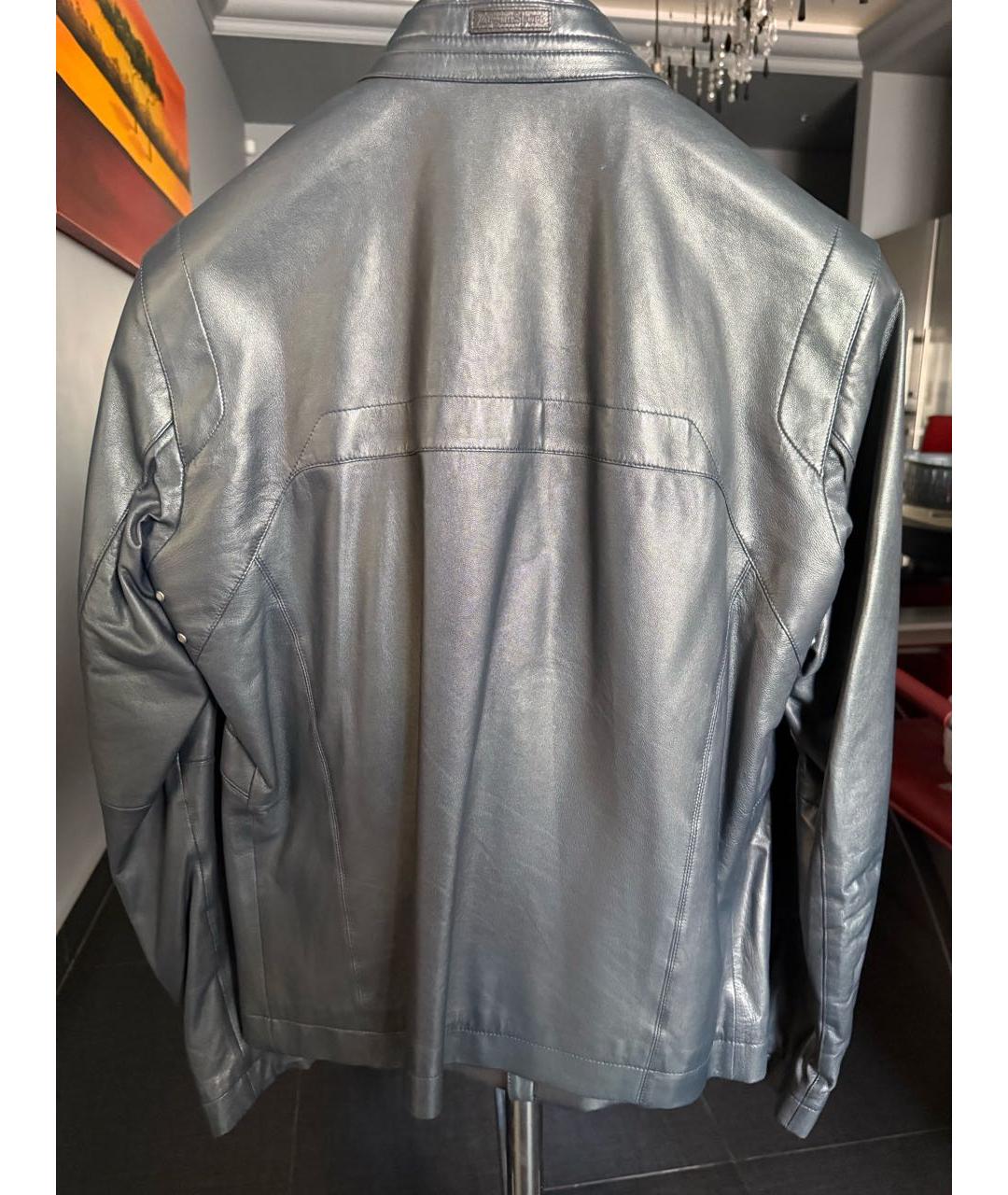 ZEGNA Темно-синяя кожаная куртка, фото 2