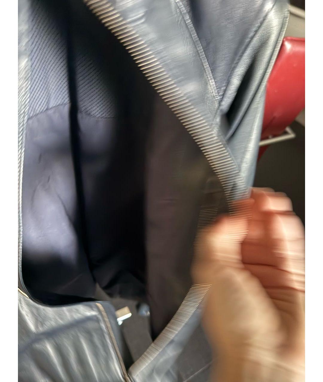 ZEGNA Темно-синяя кожаная куртка, фото 7