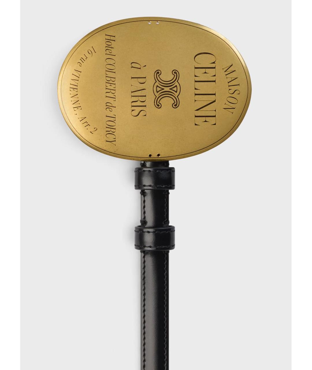 CELINE Черный кожаный ремень, фото 2