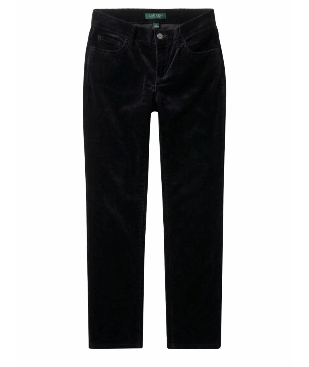 RALPH LAUREN Черные хлопко-эластановые джинсы слим, фото 1