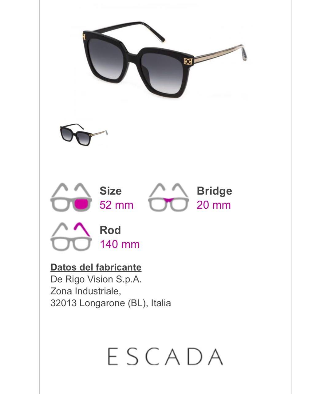 ESCADA Черные металлические солнцезащитные очки, фото 6